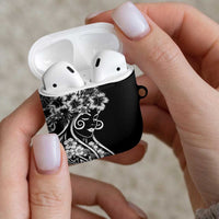 Polynesian Women's Day AirPods Case Black Hibiscus Flowers With Polynesian Pattern LT05 - Polynesian Pride