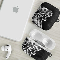 Polynesian Women's Day AirPods Case Black Hibiscus Flowers With Polynesian Pattern LT05 - Polynesian Pride