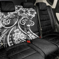 Polynesian Women's Day Back Car Seat Cover Black Hibiscus Flowers With Polynesian Pattern LT05 - Polynesian Pride
