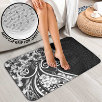 Polynesian Women's Day Bathroom Set Black Hibiscus Flowers With Polynesian Pattern LT05 - Polynesian Pride