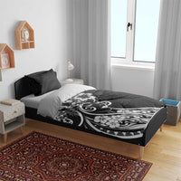 Polynesian Women's Day Bedding Set Black Hibiscus Flowers With Polynesian Pattern LT05 - Polynesian Pride