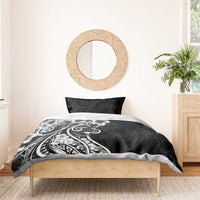 Polynesian Women's Day Bedding Set Black Hibiscus Flowers With Polynesian Pattern LT05 - Polynesian Pride