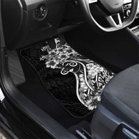 Polynesian Women's Day Car Mats Black Hibiscus Flowers With Polynesian Pattern LT05 - Polynesian Pride