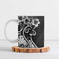 Polynesian Women's Day Ceramic Mug Black Hibiscus Flowers With Polynesian Pattern LT05 Black - Polynesian Pride