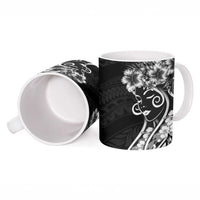 Polynesian Women's Day Ceramic Mug Black Hibiscus Flowers With Polynesian Pattern LT05 - Polynesian Pride