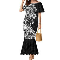 Polynesian Women's Day Mermaid Dress Black Hibiscus Flowers With Polynesian Pattern LT05 Women Black - Polynesian Pride