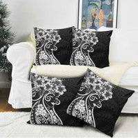 Polynesian Women's Day Pillow Cover Black Hibiscus Flowers With Polynesian Pattern LT05 - Polynesian Pride