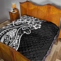 Polynesian Women's Day Quilt Black Hibiscus Flowers With Polynesian Pattern LT05 - Polynesian Pride