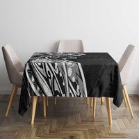 Polynesian Women's Day Tablecloth Black Hibiscus Flowers With Polynesian Pattern LT05 - Polynesian Pride