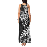 Polynesian Women's Day Tank Maxi Dress Black Hibiscus Flowers With Polynesian Pattern LT05 - Polynesian Pride