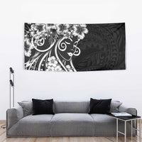 Polynesian Women's Day Tapestry Black Hibiscus Flowers With Polynesian Pattern LT05 - Polynesian Pride