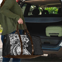 Polynesian Women's Day Travel Bag Black Hibiscus Flowers With Polynesian Pattern LT05 - Polynesian Pride