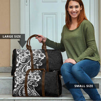 Polynesian Women's Day Travel Bag Black Hibiscus Flowers With Polynesian Pattern LT05 - Polynesian Pride