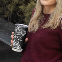 Polynesian Women's Day Tumbler Cup Black Hibiscus Flowers With Polynesian Pattern LT05 - Polynesian Pride