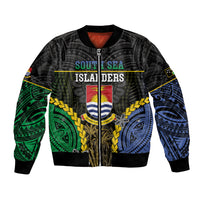 Personalised South Sea Islanders And Gilbert Islands Bomber Jacket Kanakas Polynesian Pattern LT05 Unisex Black - Polynesian Pride
