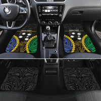 Personalised South Sea Islanders And Gilbert Islands Car Mats Kanakas Polynesian Pattern LT05 Set 4pcs Black - Polynesian Pride
