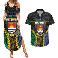 Personalised South Sea Islanders And Gilbert Islands Couples Matching Summer Maxi Dress and Hawaiian Shirt Kanakas Polynesian Pattern LT05 Black - Polynesian Pride