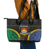 South Sea Islanders And Gilbert Islands Leather Tote Bag Kanakas Polynesian Pattern LT05 - Polynesian Pride