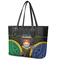 South Sea Islanders And Gilbert Islands Leather Tote Bag Kanakas Polynesian Pattern LT05 - Polynesian Pride