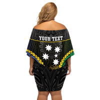 Personalised South Sea Islanders And Gilbert Islands Off Shoulder Short Dress Kanakas Polynesian Pattern LT05 - Polynesian Pride