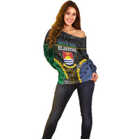 Personalised South Sea Islanders And Gilbert Islands Off Shoulder Sweater Kanakas Polynesian Pattern LT05 - Polynesian Pride