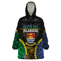Personalised South Sea Islanders And Gilbert Islands Wearable Blanket Hoodie Kanakas Polynesian Pattern LT05 One Size Black - Polynesian Pride