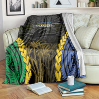 South Sea Islanders And New Ireland Blanket Kanakas Polynesian Pattern LT05 Black - Polynesian Pride