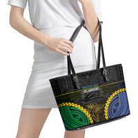 South Sea Islanders And New Ireland Leather Tote Bag Kanakas Polynesian Pattern LT05 - Polynesian Pride