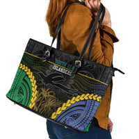 South Sea Islanders And New Ireland Leather Tote Bag Kanakas Polynesian Pattern LT05 - Polynesian Pride
