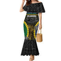 Personalised South Sea Islanders And New Ireland Mermaid Dress Kanakas Polynesian Pattern LT05 Women Black - Polynesian Pride