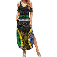 Personalised South Sea Islanders And New Ireland Summer Maxi Dress Kanakas Polynesian Pattern LT05 Women Black - Polynesian Pride