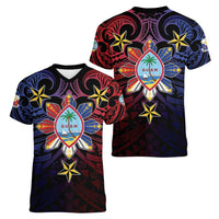 Philippines Guam Women V-Neck T-Shirt Filipino Sun With Guaman Seal