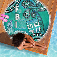 Fiji Born Indian Beach Blanket Palm Paisley With Tapa Pattern