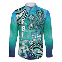 Fiji Born Indian Family Matching Mermaid Dress and Hawaiian Shirt Palm Paisley With Tapa Pattern