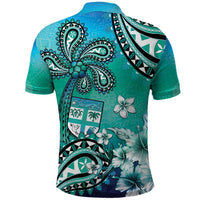 Fiji Born Indian Polo Shirt Palm Paisley With Tapa Pattern