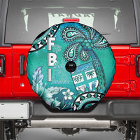 Fiji Born Indian Spare Tire Cover Palm Paisley With Tapa Pattern