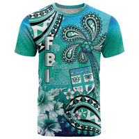 Fiji Born Indian T Shirt Palm Paisley With Tapa Pattern