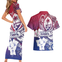 Guam Gadao Couples Matching Short Sleeve Bodycon Dress and Hawaiian Shirt Hafa Adai Micronesian Tribal Pattern