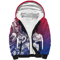 Guam Gadao Sherpa Hoodie Hafa Adai Micronesian Tribal Pattern LT05 Unisex Red - Polynesian Pride