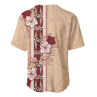 Tonga Language Week Baseball Jersey Hibiscus Tongan Ngatu Pattern