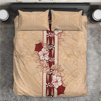 Tonga Language Week Bedding Set Hibiscus Tongan Ngatu Pattern LT05 Beige - Polynesian Pride