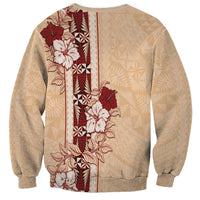 Tonga Language Week Sweatshirt Hibiscus Tongan Ngatu Pattern LT05 - Polynesian Pride