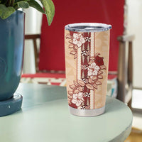 Tonga Language Week Tumbler Cup Hibiscus Tongan Ngatu Pattern LT05 - Polynesian Pride