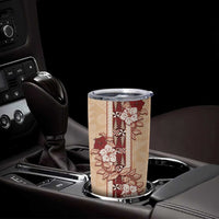 Tonga Language Week Tumbler Cup Hibiscus Tongan Ngatu Pattern LT05 - Polynesian Pride