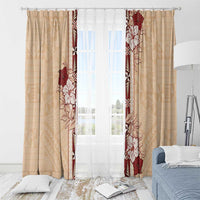 Tonga Language Week Window Curtain Hibiscus Tongan Ngatu Pattern LT05 - Polynesian Pride