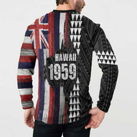 Hawaii 1959 Statehood Day Button Sweatshirt Classic Style LT05 - Polynesian Pride