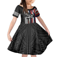 Hawaii 1959 Statehood Day Family Matching Summer Maxi Dress and Hawaiian Shirt Classic Style LT05 Daughter's Dress Black - Polynesian Pride