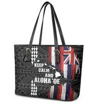 Hawaii 1959 Statehood Day Leather Tote Bag Classic Style LT05 - Polynesian Pride