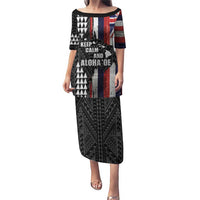 Hawaii 1959 Statehood Day Puletasi Classic Style LT05 Long Dress Black - Polynesian Pride
