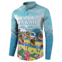 Hawaii Outrigger Canoe Race Button Sweatshirt Polynesian Style Watercolor Style LT05 - Polynesian Pride